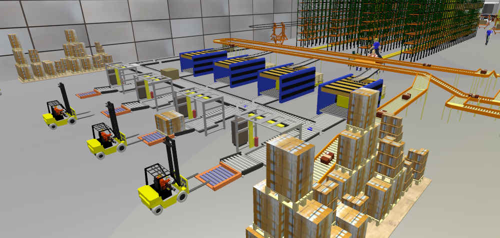 warehouse simulation with Simcad